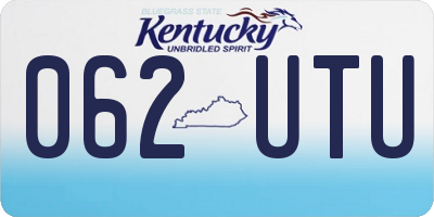 KY license plate 062UTU