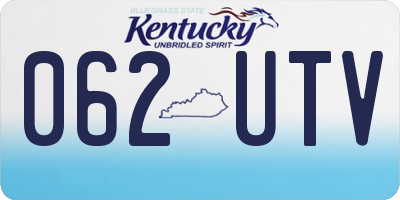 KY license plate 062UTV