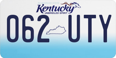 KY license plate 062UTY