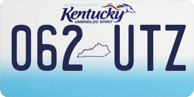 KY license plate 062UTZ