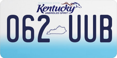 KY license plate 062UUB