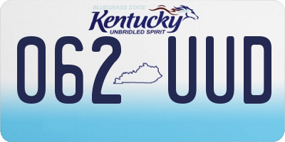 KY license plate 062UUD