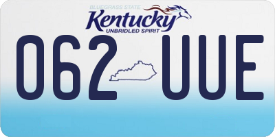 KY license plate 062UUE