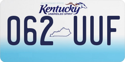 KY license plate 062UUF