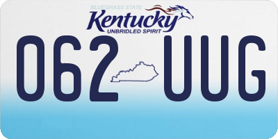 KY license plate 062UUG