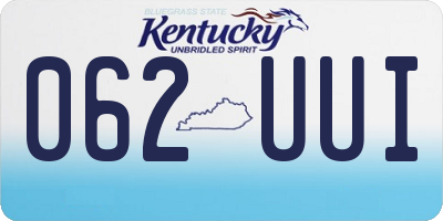 KY license plate 062UUI
