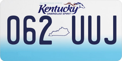 KY license plate 062UUJ