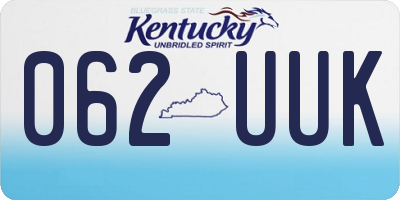 KY license plate 062UUK
