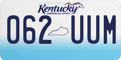 KY license plate 062UUM