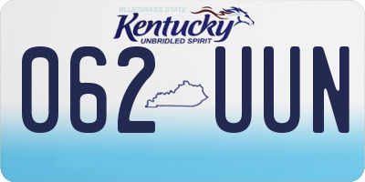 KY license plate 062UUN