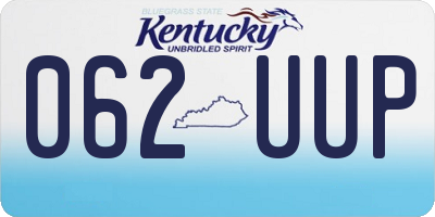 KY license plate 062UUP