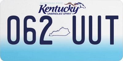 KY license plate 062UUT