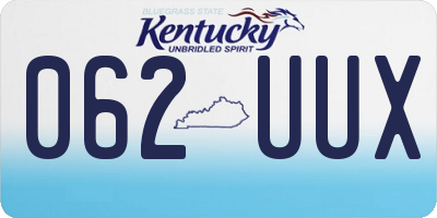 KY license plate 062UUX