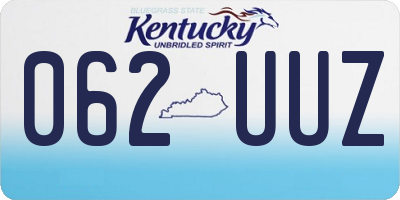 KY license plate 062UUZ