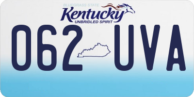 KY license plate 062UVA