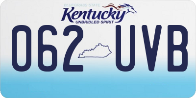 KY license plate 062UVB