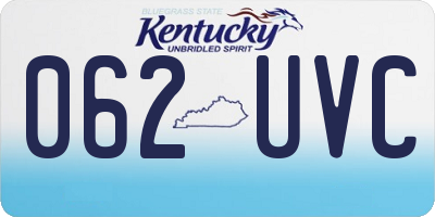 KY license plate 062UVC