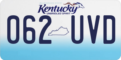 KY license plate 062UVD
