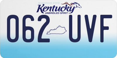 KY license plate 062UVF