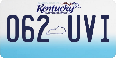 KY license plate 062UVI