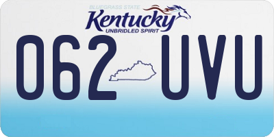 KY license plate 062UVU