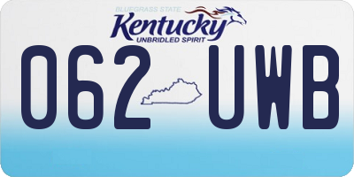 KY license plate 062UWB