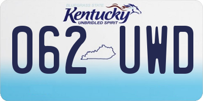 KY license plate 062UWD