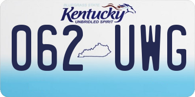KY license plate 062UWG