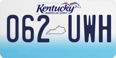 KY license plate 062UWH