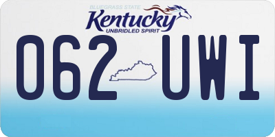 KY license plate 062UWI