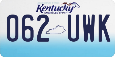 KY license plate 062UWK