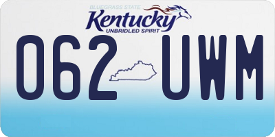 KY license plate 062UWM