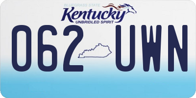 KY license plate 062UWN