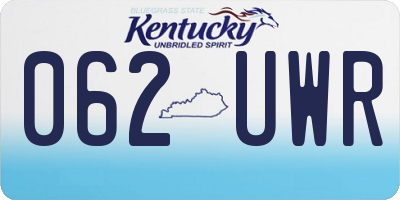 KY license plate 062UWR