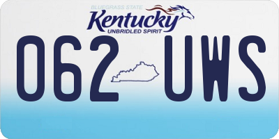 KY license plate 062UWS