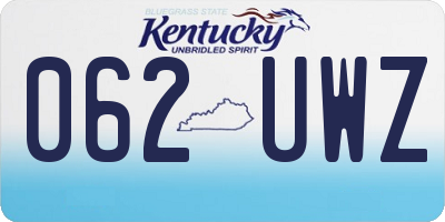 KY license plate 062UWZ