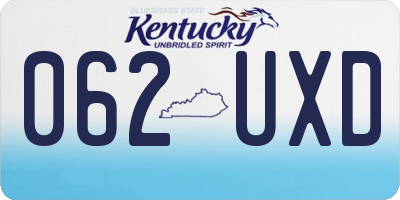 KY license plate 062UXD