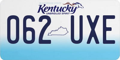 KY license plate 062UXE