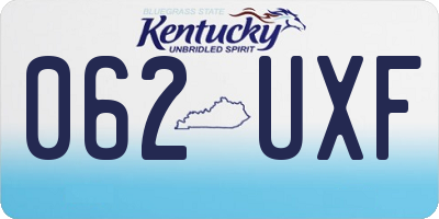 KY license plate 062UXF