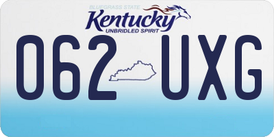 KY license plate 062UXG
