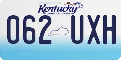 KY license plate 062UXH