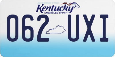 KY license plate 062UXI