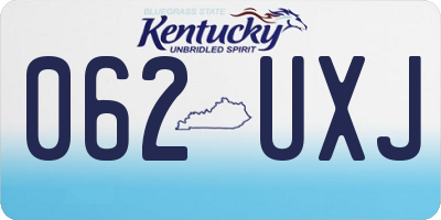 KY license plate 062UXJ