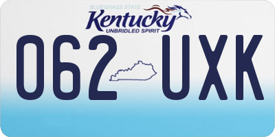 KY license plate 062UXK
