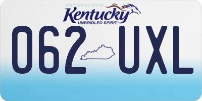KY license plate 062UXL