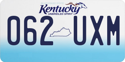 KY license plate 062UXM