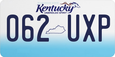 KY license plate 062UXP