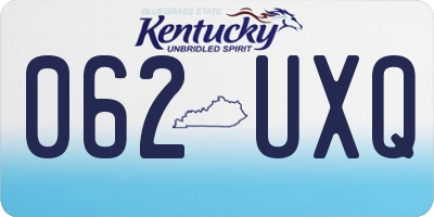 KY license plate 062UXQ