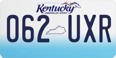 KY license plate 062UXR