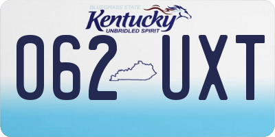 KY license plate 062UXT